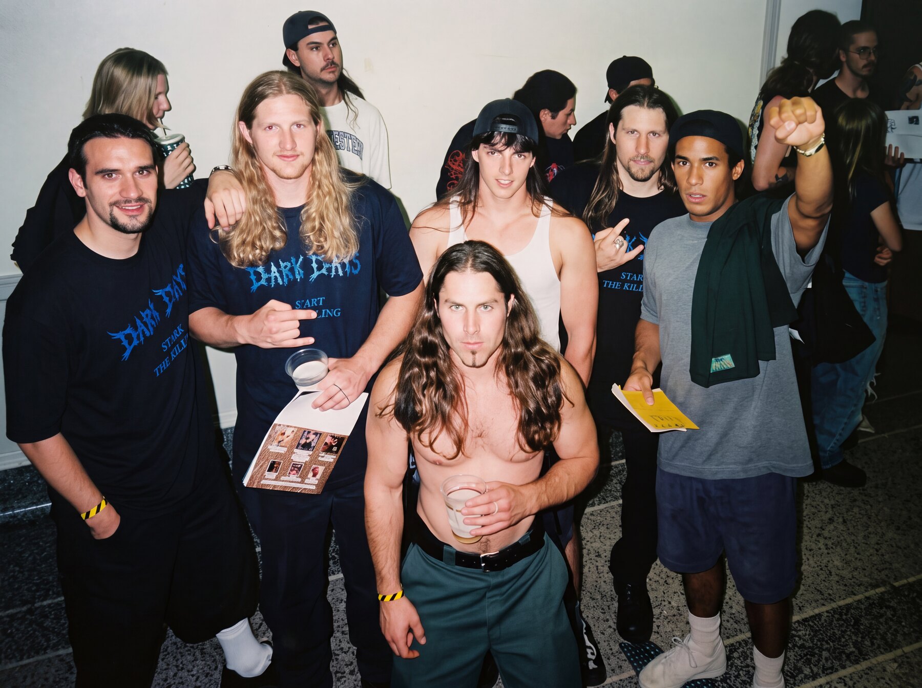 Dark Days and crew at the Milwaukee Metalfest, 1999