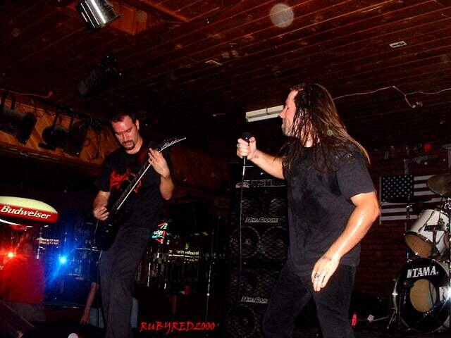 Alex Obradovic and Mike Michaelian on stage at The Shack, Anaheim