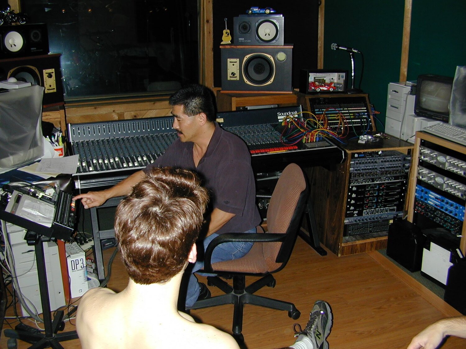 At the desk during the Screaming in Horror sessions
